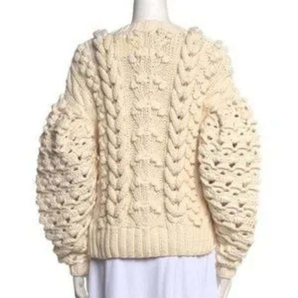 Ulla Johnson M Colette sweater cable knit chunky cream cotton - Picture 5 of 12